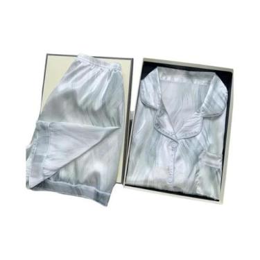 Imagem de Conjunto De Pijama Feminino Rosa Com Estampa Fofa, Manga Curta, Botões