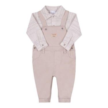 Imagem de Conjunto Macacão Jardineira + Body Bebê Menino Paraiso 15336, GG ( 12 