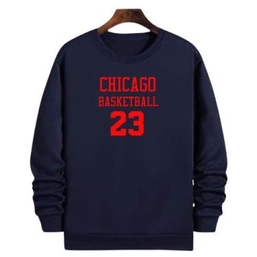 Imagem de Blusa Moletom Gola Basquete Chicago Basketball número 23 - Loja Click 