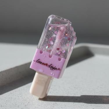 Imagem de Lip Gloss Amor Anjo Picolé Infantil, Brilho Labial, Cores Sortidas, Formato Bastão, Acabamento Brilhoso, 3 Unidades, para Meninas