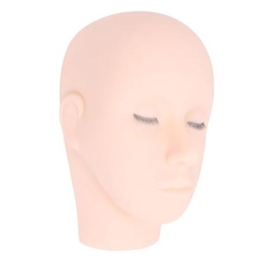 Imagem de KUIDAMOS Cabeça de Manequim de Cílios Com Design Realista de Silicone Macio para Prática Abrangente de Treinamento de Beleza para Maquiadores e Técnicos, 9,37 X 5,71 X 4,8 pol.