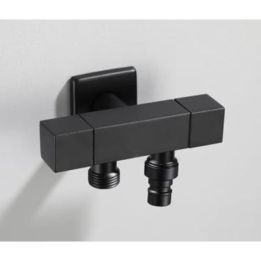 Imagem de MGAYTYOAG Chuveiro bidê preto fosco latão sólido pulverizador portátil para vaso sanitário única água fria chuveiro válvula de canto torneiras bidê (FJF01-4)