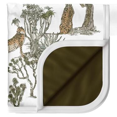 Imagem de Pobibaby Cobertor neutro macio - colcha infantil de algodão premium, ideal para meninos e meninas - Cobertores quentes e macios (safári)