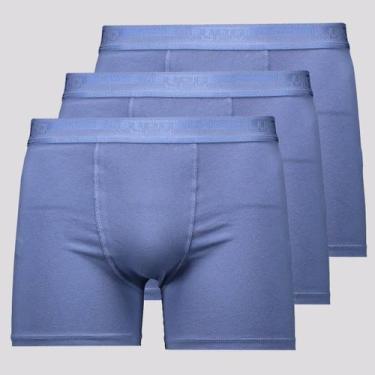 Imagem de Kit 3 Cuecas Boxer Lupo Elastic Soft Azul, M