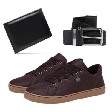 Imagem de Tênis Masculino Básico Slim + Cinto e Carteira Social - Bless Acessóri