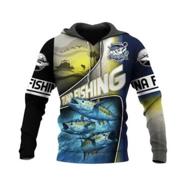 Imagem de Moletom Masculino Camuflado Para Pesca Com Estampa 3D, Conjunto De Tre