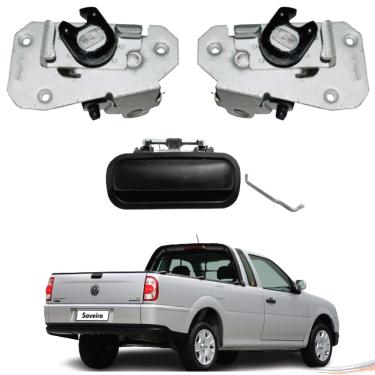 Imagem de Fechadura + Maçaneta Tampa Caçamba Traseira Saveiro G2 G3 G4