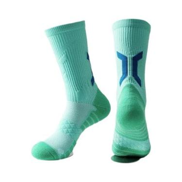 Imagem de Meias De Basquete Masculinas De Cano Alto Com Absorção De Impacto E Fu
