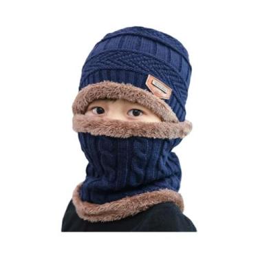 Imagem de Conjunto De Gorro E Cachecol Infantil De Inverno Com Forro De Lã, Gorr