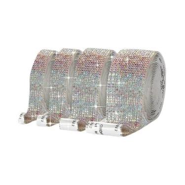 Imagem de Fita Adesiva De Strass Com Cristais E Diamantes, 1 Jarda, Para Artesan