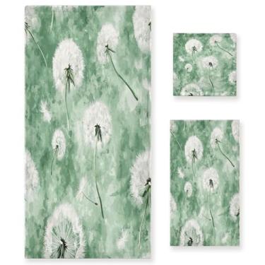 Imagem de xigua Conjunto de toalhas de banheiro dentes-de-leão absorvente macio 3 peças toalha de banho toalha de mão toalhas decorativas para banheiro, academia, hotel, praia, piscina