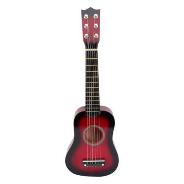 Imagem de Toddmomy Guitarra acústica de 53 cm, guitarra acústica clássica, brinquedo de instrumentos musicais de madeira portátil de tamanho pequeno para crianças, iniciantes, adultos e adolescentes