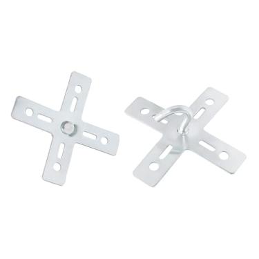 Imagem de ZHYOHEN Kit de gancho de teto para luminária de 2 peças, placa de montagem de metal com fenda cruzada, suporte de instalação do ventilador, capacidade de carga de 8 kg para lustres de cristal
