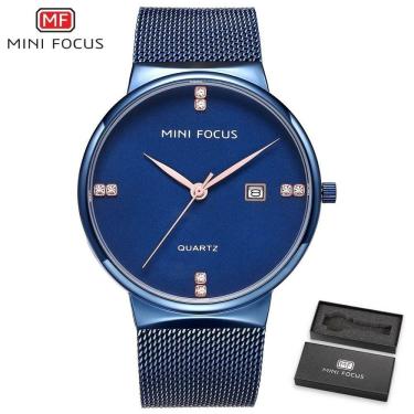 Imagem de Relógio Masculino Mini Focus Mf0181g à Prova D'água Azul