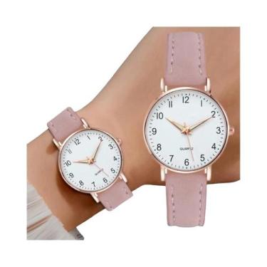 Imagem de Relógio De Pulso Feminino Elegante Com Pulseira De Couro E Mostrador D