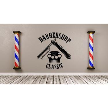 Imagem de Adesivo de parede decorativo barbearia, cabeleireiro - Ambiente Dekora