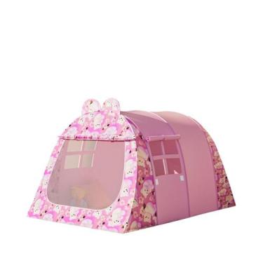 Imagem de Tenda de jogo Oxford Cloth Pink Castle para crianças em ambientes inte