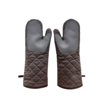 Imagem de Luvas de forno de silicone resistente ao calor 43 cm marrons - taiyuan