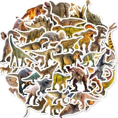 Imagem de Adesivos de dinossauro retrô, 50 peças, estilo jurássico para crianças