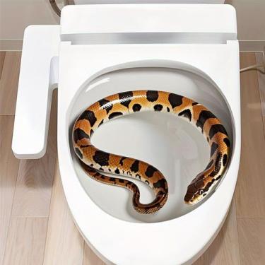 Imagem de Adesivos de parede Cartoon Snake Toilet Funny Bathroom Decor - yiweisa