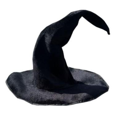 Imagem de Chapéu de bruxa preto torcido com decoração de aranha de Halloween - y