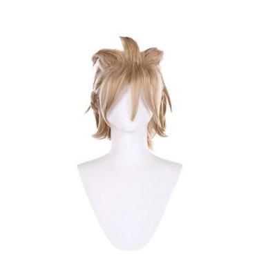 Imagem de Peruca de cosplay Genshin Impact Albedo para cabelo curto 220g sintéti