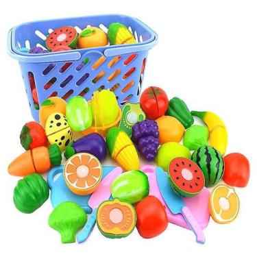 Imagem de Conjunto de brinquedos de cozinha Cutting Toys, 23 peças com estojo de
