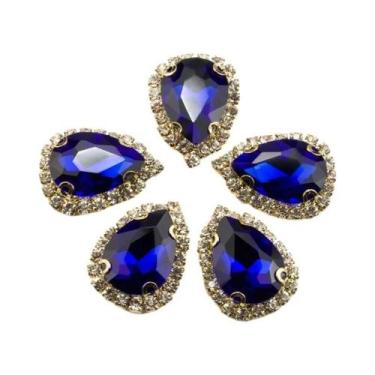 Imagem de Strass De Fundo Dourado Com 4 Furos Para Costurar, Cristal De Vidro, A