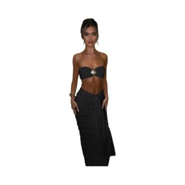 Imagem de Conjunto Elegante Feminino De 2 Peças Sexy Transparente Com Camadas Es