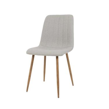 Imagem de Cadeira de Jantar Kendra Cinza Estofada Anatômica com Pés em Metal Efe