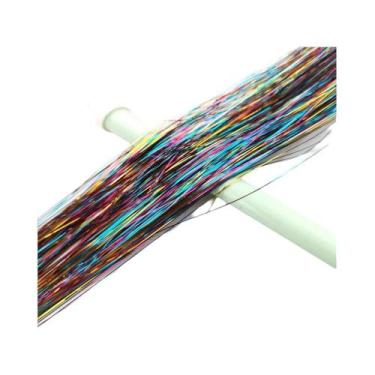 Imagem de Extensões De Cabelo Sintético Coloridas Com Brilho Arco-Íris 93/120cm,