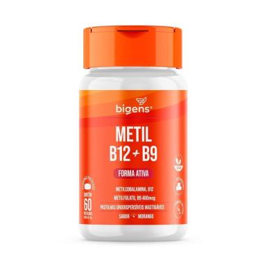 Imagem de Metil B12 + B9 Mastigável - 60 Pastilhas Morango - Bigens-Masculino