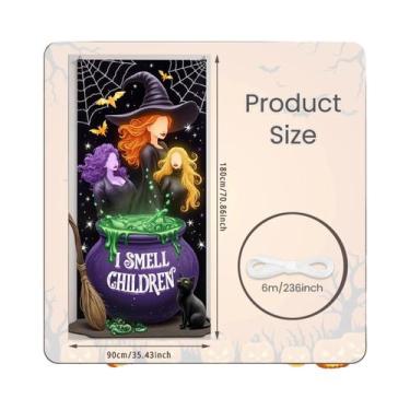 Imagem de Banner De Porta De Halloween 72x35 Polegadas Poliéster Fantasma Hospit