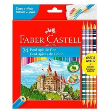Imagem de Lápis De Cor Com 24 + 4 Bicolores Faber-Castell Ecolapices Lapis De Co