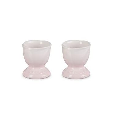 Imagem de CONJUNTO 2 SUPORTES PARA OVO LE CREUSET JARDIN EM CERÂMICA COM RELEVO SHELL PINK 891900...