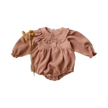 Imagem de Macacão floral vintage para meninas, roupas de primavera para festa de
