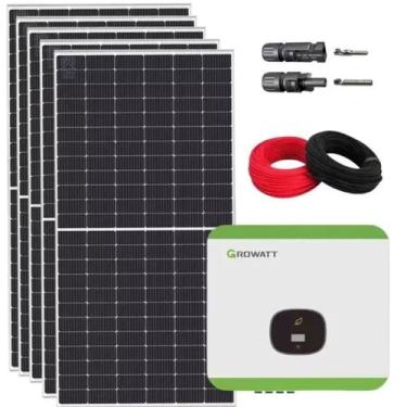 Imagem de Kit Energia Solar 6 Placas 550w Canadian com 1 Inversor Growatt MIC300