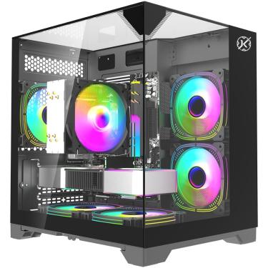 Imagem de Gabinete Gamer Kalkan Midgard Vision S/Fan S/Fonte Micro ATX Aquário Panorâmico Preto - KLK00086