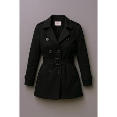 Imagem de Sobretudo Feminino Jaquetão De Frio Grosso Forrado Blazzer com Bolsos Cintos e Fivelas-...
