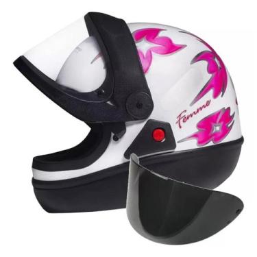 Imagem de Capacete San Marino Femme Branco Mais Viseira Fume, 60