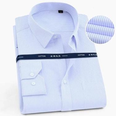 Imagem de Camisa Social Masculina plus Size De Manga Longa 100% Algodão Branca E