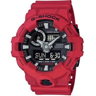 Imagem de Relógio CASIO G-SHOCK masculino anadigi vermelho GA-700-4ADR