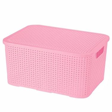 Imagem de Caixa Organizadora Linha Rattan Baby 18 L Com Tampa E Pegadores Para T