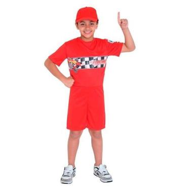 Imagem de Fantasia de Piloto Vermelho Infantil Pop - Sulamericana, Preto, G 9 - 