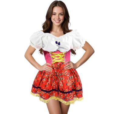 Imagem de Fantasia Vestido Caipira Feminino Adulto Festa Junina de Luxo - Fantas