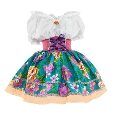 Imagem de Fantasia Vestido Caipira Feminino Adulto Festa Junina de Luxo - Fantas