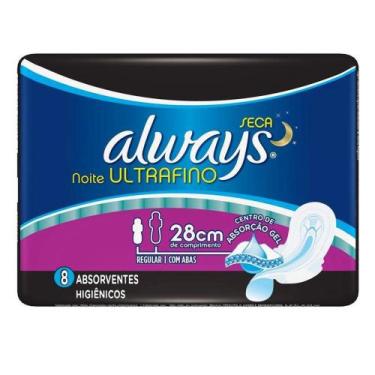 Imagem de Absorvente Always Noites Tranquilas Cobertura Seca Com Abas Leve 8 Pag