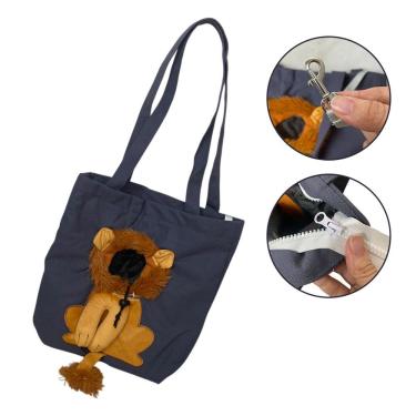 Imagem de Bolsa de Transporte para Pets Leva Pro Pet BSL3906 Estampa Leão Azul Marinho Náilon Ventilada