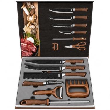 Imagem de Kit Churrasco 8 Peças Facas Aço Inox Antiaderente com Estojo - Amadeirado