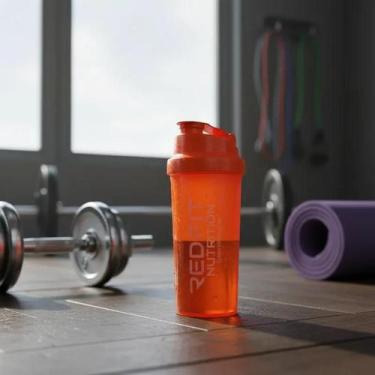 Imagem de Coqueteleira Shaker Laranja Neon Academia 600ml Red Fit Nutrition - Re